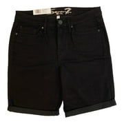 Seven7 Women's Soft Stretch Rolled Hem Sunset Bermuda Short (Black, 6)
